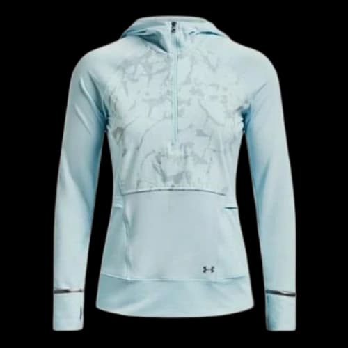 Under Armour OutRun The Cold Hooded 1/2 Zip Top 'Fuse Teal' (Women's)