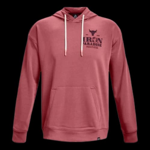 Under Armour Project Rock Iron Paradise Heavyweight Terry Hoodie 'Beta Red'