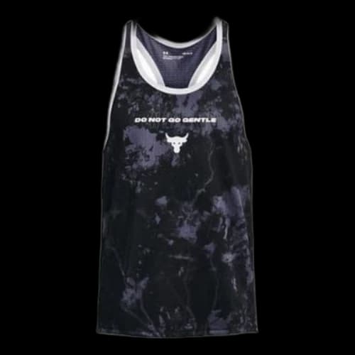 Under Armour Project Rock Mesh Printed Tank Top 'Black Grey'