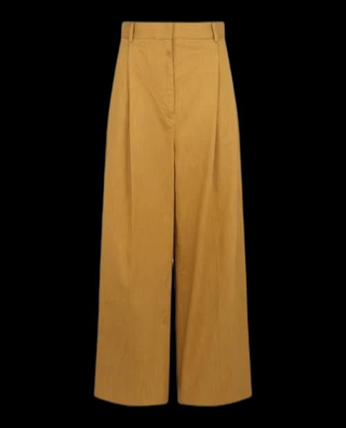 Ferragamo Pleated Wide-Leg Trousers Medium Brown
