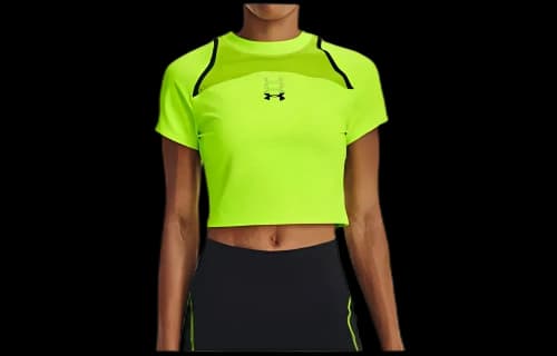 Under Armour Run Anywhere Crop T-shirt 'Neon Yellow' (Women's)