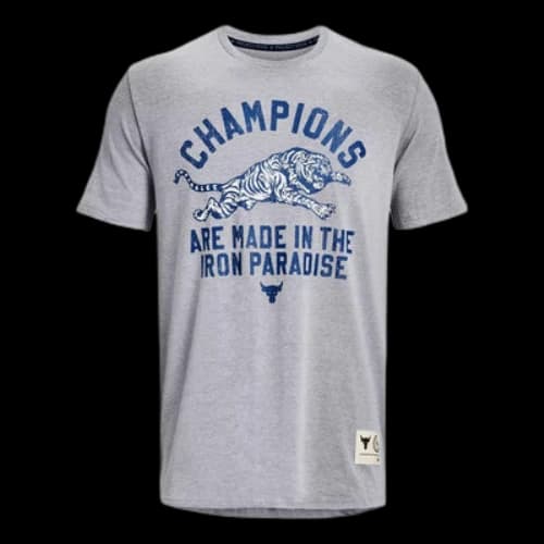 Under Armour Project Rock Champ Short Sleeve T-shirt 'Steel Light Heather'