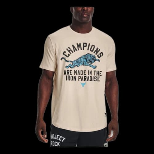 Under Armour Project Rock Champions Short Sleeve T-Shirt 'Beige'