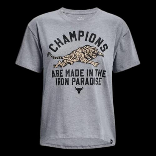 Under Armour Project Rock Iron Heavyweight T-shirt 'Grey' (Women's)