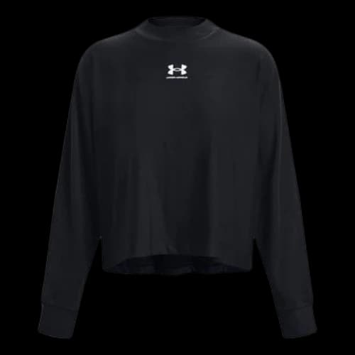 Under Armour Logo Rival Terry Oversized Crew 'Black' (Women's)