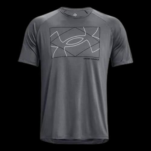 Under Armour Velocity Logo Print Round Neck Training T-shirt 'Grey'