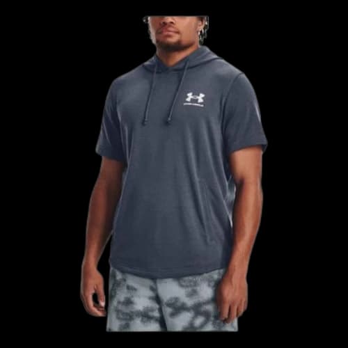 Under Armour Rival Terry Short Sleeve Hoodie 'Grey Onyx'