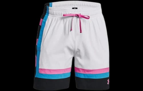 Under Armour Baseline Woven Shorts 'White Pink Blue'