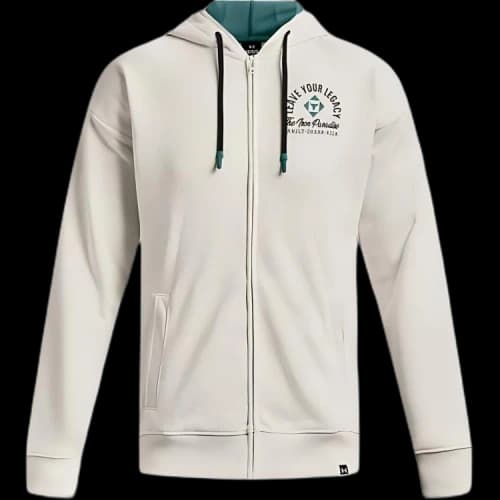 Under Armour Project Rock Heavyweight Terry Full-Zip Hoodie 'Ivory White'