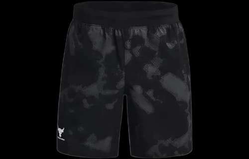 Under Armour Project Rock Woven Camo Printed Shorts 'Black'