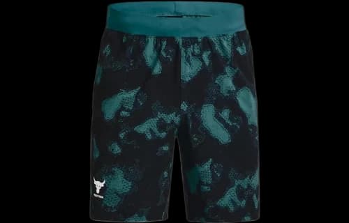Under Armour Project Rock Woven Camo Printed Shorts 'Black Teal'