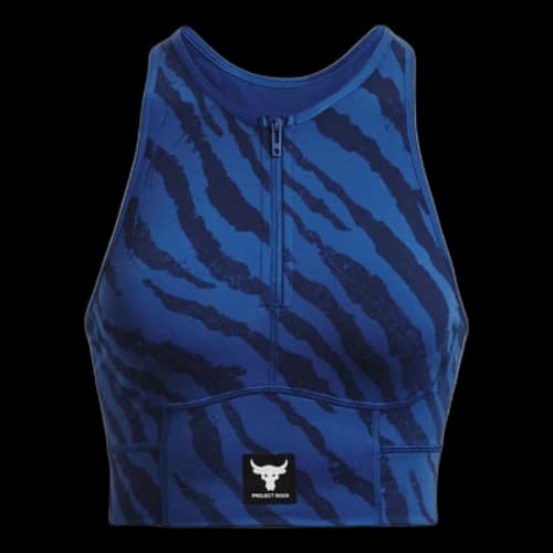 Under Armour Project Rock Meridian Zip Training Tank 'Blue' (Women's)