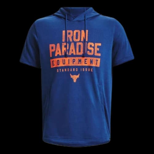 Under Armour Project Rock Short Sleeve Hoodie 'Blue Orange'