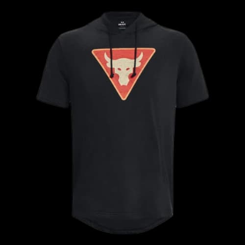 Under Armour Project Rock Terry Short Sleeve Hoodie 'Black'