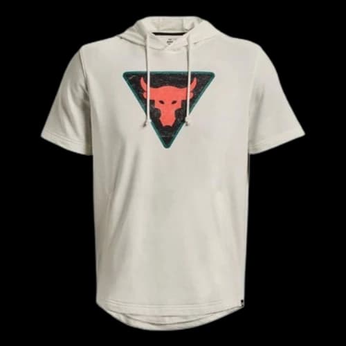 Under Armour Project Rock Terry Short Sleeve Hoodie 'Cream White'