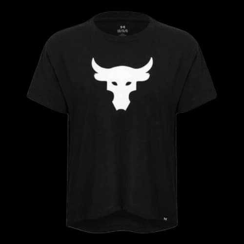 Under Armour Project Rock Brahma Heavyweight T-shirt 'Black White' (Women's)