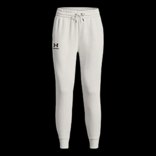 Under Armour Essential Fleece Tapered Pants 'White Black' (Women's)