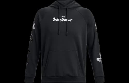 Under Armour Rival Fleece Graphic Hoodie 'Black White'