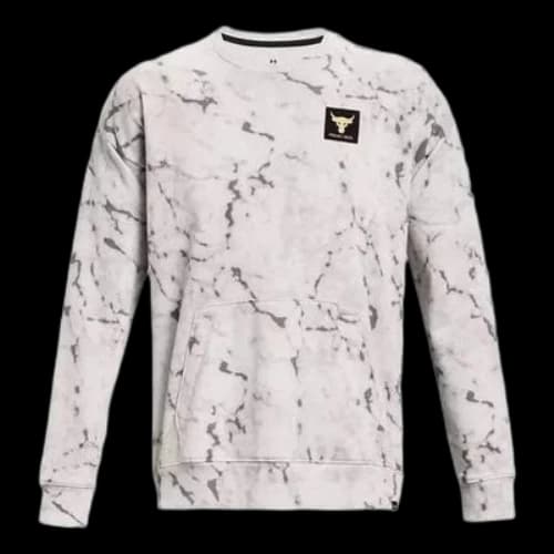 Under Armour Project Rock Rival Fleece Crew Top 'White Black'