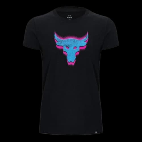 Under Armour Project Rock Underground Core T-Shirt 'Black Blue' (Women's)