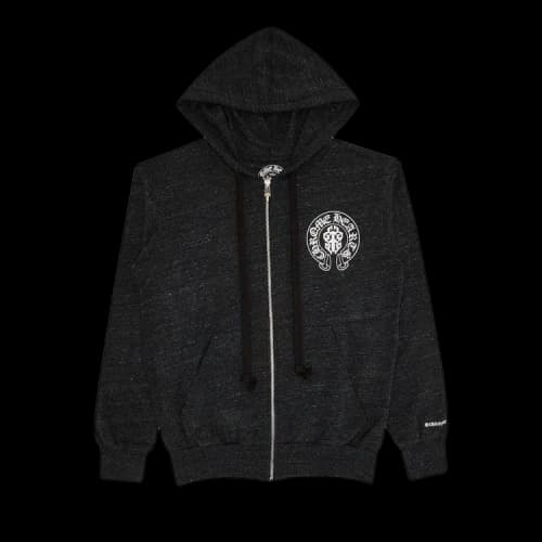 Chrome Hearts American Flag Cemetery Cross Zip Hoodie 'Black/White'