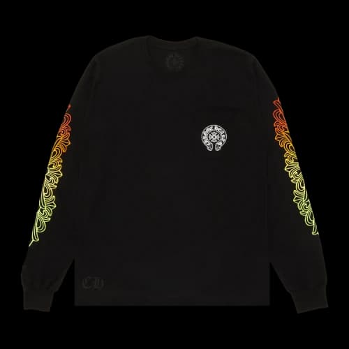 Chrome Hearts Floral Sleeve Gradient Long-Sleeve T-Shirt 'Black'