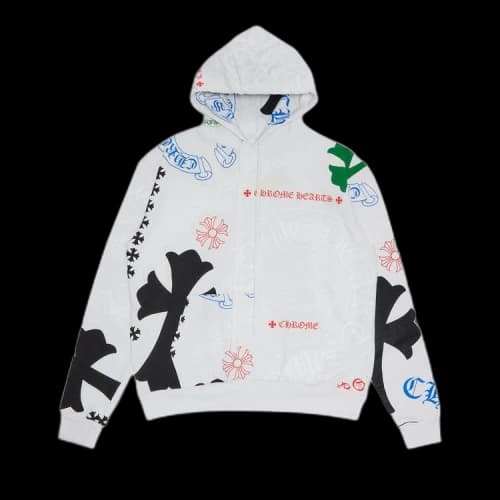 Chrome Hearts Stencil Hoodie 'White/Multicolor'