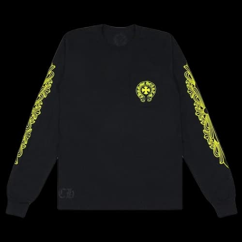 Chrome Hearts Made In Hollywood Pocket Long-Sleeve T-Shirt 'Black/Yellow'