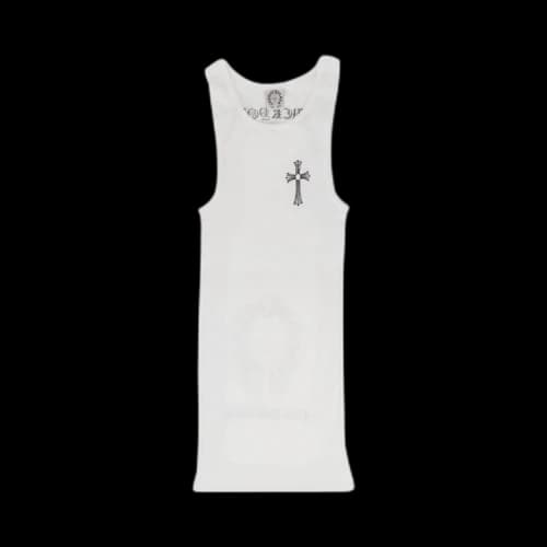 Chrome Hearts Ribbed Horseshoe Logo F*** You Tank Top 'White'