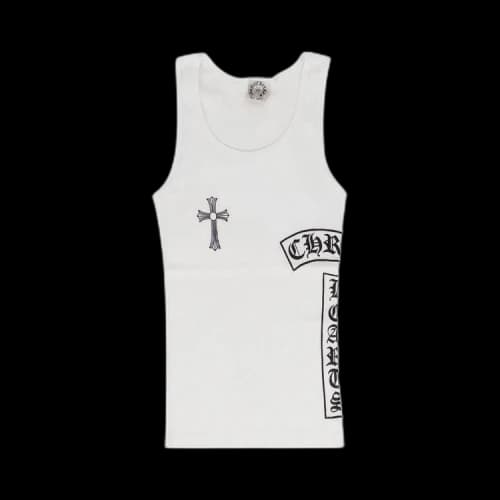 Chrome Hearts Ribbed Side Logo Tank Top 'White'