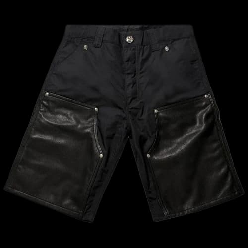 Chrome Hearts Leather Knee Carpenter Shorts 'Black'
