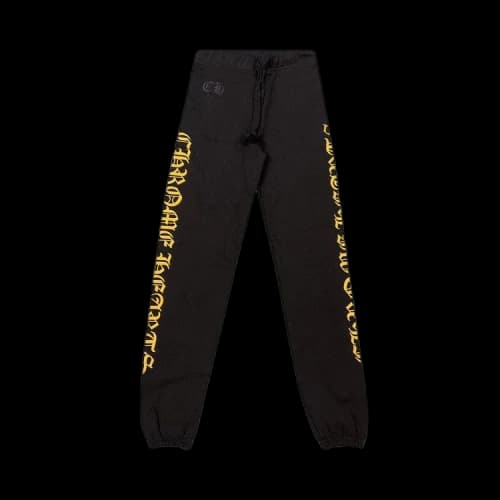 Chrome Hearts Script Letter Sweatpants 'Black/Yellow'