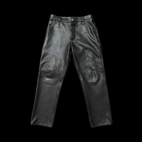 Chrome Hearts Fleur Knee Leather Pants 'Black'