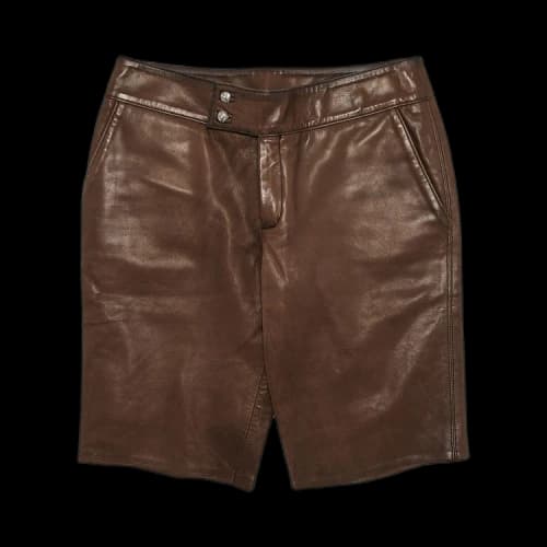 Chrome Hearts Leather Riding Shorts 'Brown'