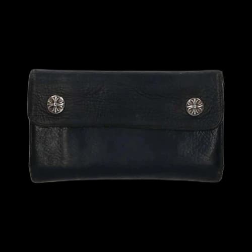 Chrome Hearts Cross Ball Button Leather Wallet 'Black'