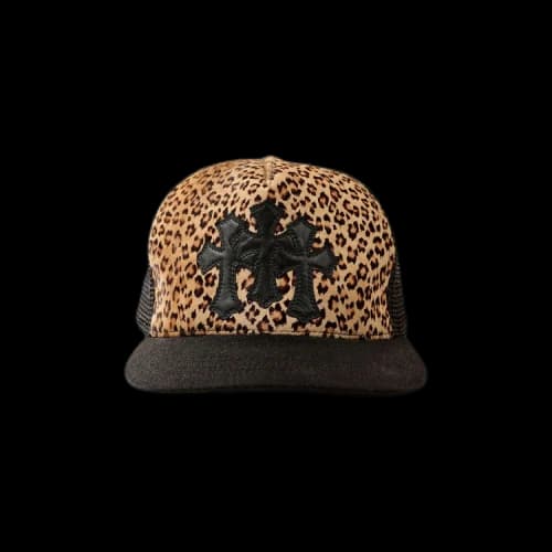 Chrome Hearts Triple Cross Patch Leopard Trucker Hat 'Multicolor'