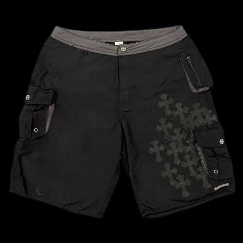 Chrome Hearts 1 Of 1 Cross Patch Cargo Board Shorts 'Black'