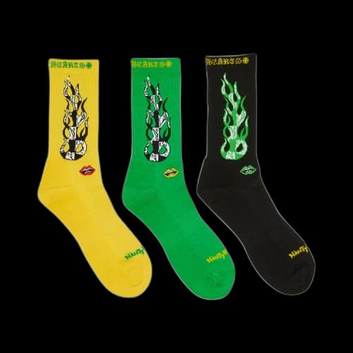 Chrome Hearts x Matty Boy Flame Socks 'Green/Yellow/Black'
