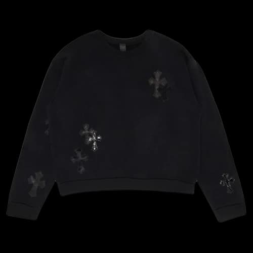 Chrome Hearts Ponyhair Multicross Patch Crewneck Sweater 'Black'