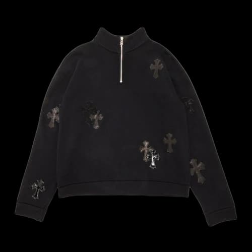 Chrome Hearts Ponyhair Cross Quarter Zip 'Black'