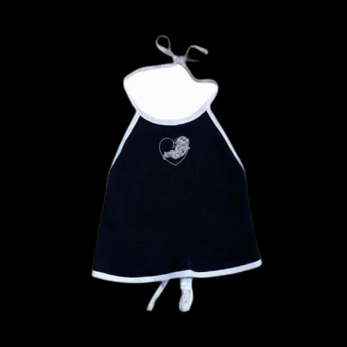 Chrome Hearts Heart Halter Top 'Black/White'