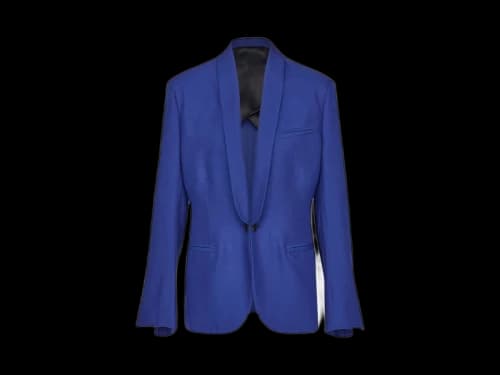 Ferragamo Silk Shantung Twin Button Blazer Blue