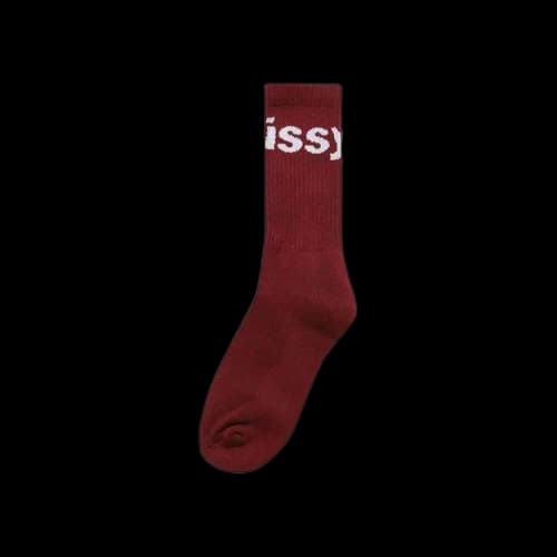 Stussy Jacquard Logo Socks 'Burgundy'