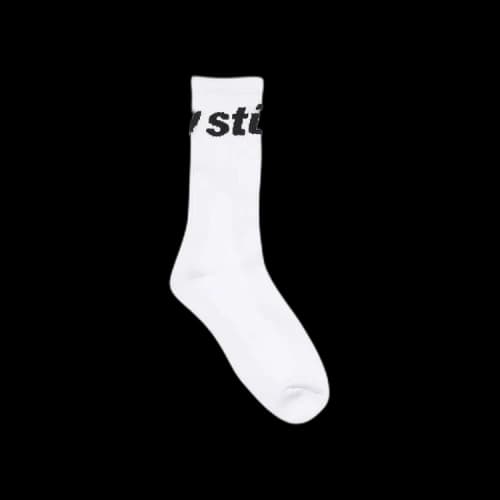 Stussy Jacquard Logo Socks 'White/Black'