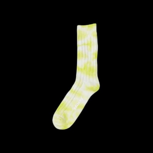 Stussy Dyed Ribbed Crew Socks Lime