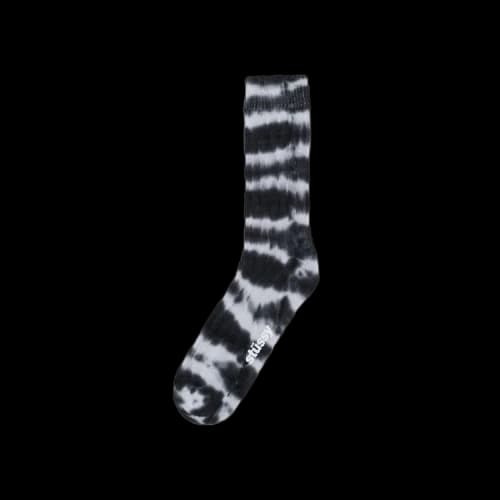 Stussy Dyed Stripe Ribbed Crew Socks 'Black'