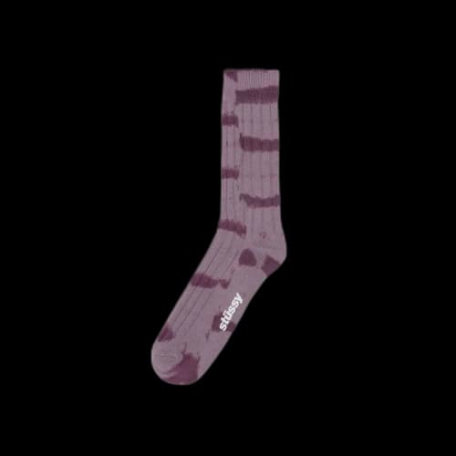Stussy Dyed Stripe Ribbed Crew Socks 'Lavender'