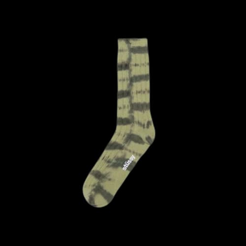Stussy Dyed Stripe Ribbed Crew Socks 'Sage'