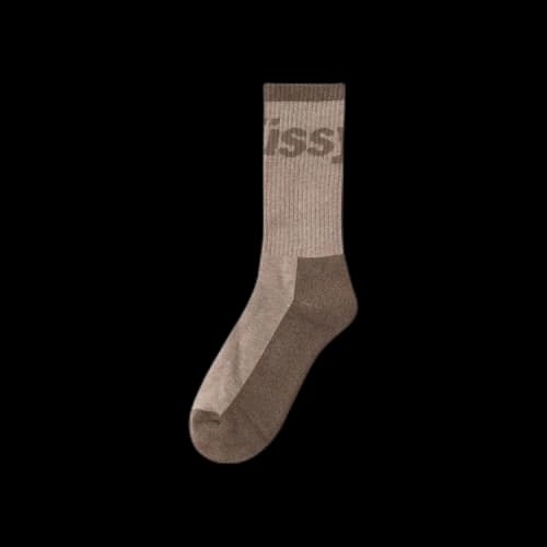 Stussy Logo Jacquard Socks 'Brown'