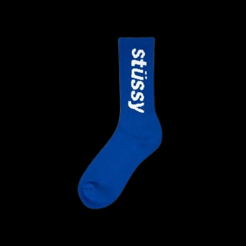 Stussy Helvetica Crew Socks 'Blue/Aqua'